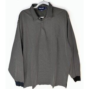 Polo Golf Ralph Lauren Shirt Mens 2XL Black Stripe Long Sleeve Pima Cotton